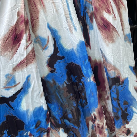 NWT blue and brown marble maxi dress - Picture 7 of 8